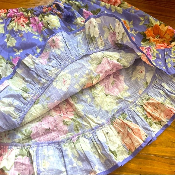 Zimmermann Girls Purple Floral Pattie Skirt with Ruffle Hem size 10 - Picture 4 of 13